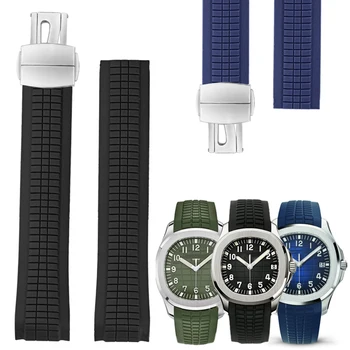 21mm Colorate Silicon Cauciuc Watchband Pentru Patek Curea de Ceas pentru Philippe Aquanaut Serie 5164a 5167a Fluture Catarama Bărbați