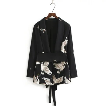 Moda 2022 Nouă Primăvară Femei Blazer Femme Casual Macara Centura de Imprimare Kimono Sacou Costum TOP de Vânzare y078