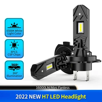 2 buc H7 LED-uri Auto Faruri fără ventilator Motocicleta 65000K Lumină Strălucitoare 12V LED High/Low Beam Kit de Conversie Plug&Play
