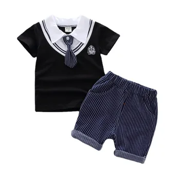 Noua Moda de Vara Copii Haine Copii Baieti Domn Tricou, pantaloni Scurți 2 buc/setsInfant Copii Îmbrăcăminte Copil Casual Sport