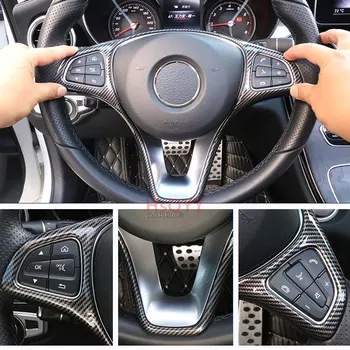 Volan masina Butonul Cadru Dcoration Autocolant Garnitura Pentru Mercedes-Benz C E W205 W213 GLC X253 Clasa Accesorii de Interior