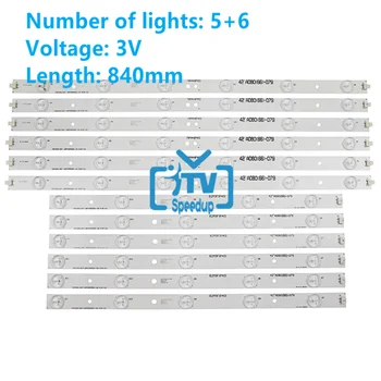 60PCS LED Backlight Pentru 42pfl3508 42PFL3208H/12 42PFL3108K/12 LBM420P0601-CA-3 LBM420P0501-CB-4 42PFL3018T/60 42PFL3508G/78