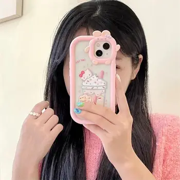 Sanrio Kawaii Două Într-Un singur Caz Telefon Hellokitty pentru Iphone13/12/11/pro Max Anime Drăguț All Inclusive Toamna Dovada Accesorii Cadou