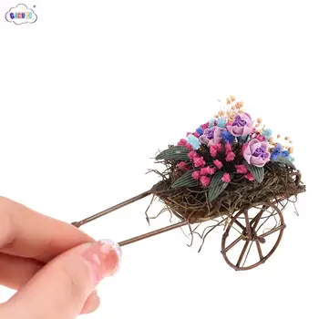 Casă De Păpuși În Miniatură Cos De Flori Pentru Papusa Casa Decor De Grădină Mini Accesorii Copii Pretinde A Juca Jucărie