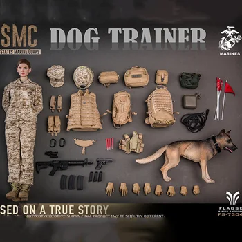 În Stoc FLAGSET FS 73042 1/6 Femeie Soldat STATELE UNITE ale americii MARINE CORPS Antrenor de Câine de Acțiune Figura Model Pentru Fanii Cadouri