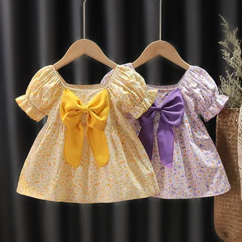 Fete Rochie de Vara Noi pentru Copii Rochie Stil Occidental Fetita cu mânecă Scurtă de Moda Halter Rochie de Printesa de Îmbrăcăminte pentru Copii