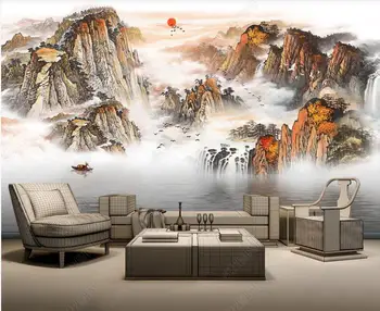 Foto personalizat tapet 3d stil Chinezesc munte cerneală pictura peisaj cameră decor acasă 3d picturi murale tapet pentru pereți 3 d