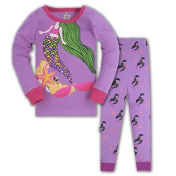 2021 Nouă Primăvară Fete Seturi de Pijamale cu Maneca Lunga O-gât de Desene animate pentru Copii Pijamale 2 Buc Costume Casual, Imbracaminte Copii Set