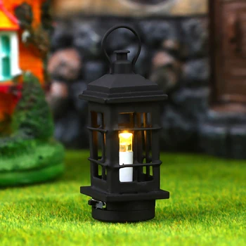1:12 casă de Păpuși în Miniatură Lampă cu LED-uri Lampă de Perete Gol Negru Lampa de Birou Lumina W/Întrerupător Mobilier Model de Viață Scena Decor Jucărie