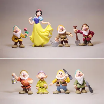 8Pcs Disney Alba ca Zapada si cei Sapte Pitici Papusa Cadouri Model de Jucărie Anime Cifre Colecta Ornamente