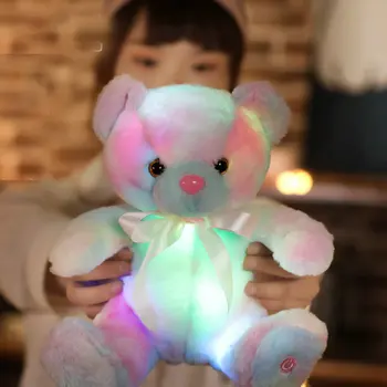 28cm Creative LED-Urs Animale de Pluș Jucărie de Pluș Teddy Papusa de Colorat Stralucitoare Cadou de Crăciun pentru copii pentru Copii Copil Perna