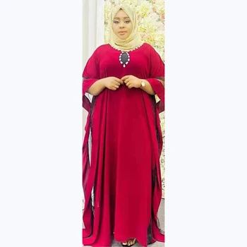 African Rochii Maxi Pentru Femei Abaya Dubai O-guler Vrac Batwing Maneca Halat Boubou Solid Sărbătoare Musulmană Rochie Islam Îmbrăcăminte