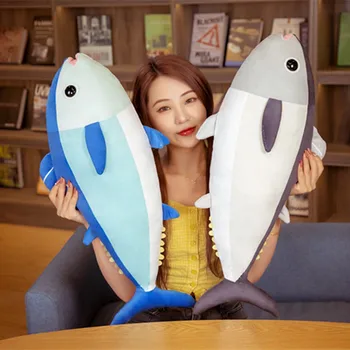 1 buc 65cm Creative Anime Simulare Tonului de Pluș Pește Jucării de Pluș Moale Mare Tonului de Pluș Perna Perna de pe Canapea Cadou Jucărie pentru Copii