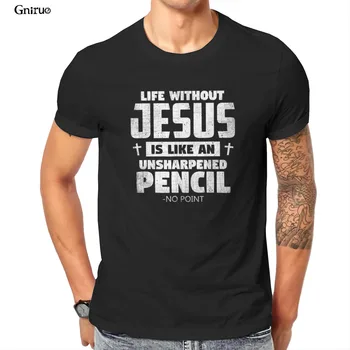 En-Gros Viața Fără Isus Amuzant Religioase Creștine Unisex Super Moale T-Shirt Anime Gothic Estetice Pentru Băiat Teuri 101677