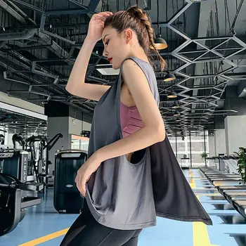 Rezervor De Top Pentru Femei Vrac Solid Coreean Liber De Fitness Sporturi De Funcționare Sport Vesta Yoga Instruirea Studenților De Îmbrăcăminte Fără Mâneci T-Shirt