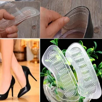 1 Pereche Alb Invizibil din Silicon Gel cu Toc Garnituri de Prindere în formă de T anti-Alunecare Pantofi Autocolante cu Toc Înalt Pantofi Pad Tălpi