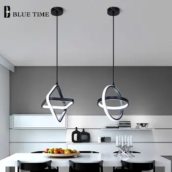 Modern Luminile LED Pentru Living Dining Dormitor Decor Acasă Interioară Agățat Pandantiv Lămpi de Noptieră Lumina Alb-Negru