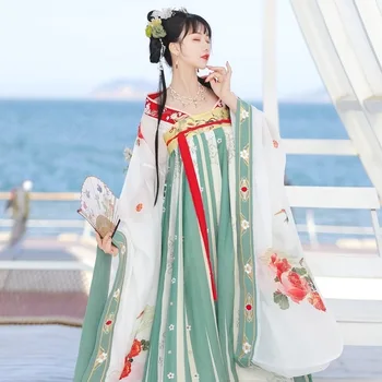 Femeile Hanfu Rochie Chineză Antică Hanfu Rochie Pentru Femei Tang Stil Brodate Fusta Mare Maneca Tricou Costum Cosplay