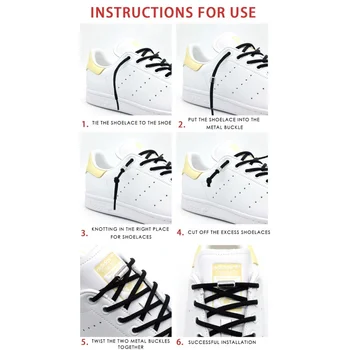 Elastic Nu-și lege Șireturile de Adidași Semicerc Șireturi de Pantofi pentru Copii și Adulți Șiret Rapid Leneș Blocare din Metal Șireturi de Pantofi Siruri de caractere