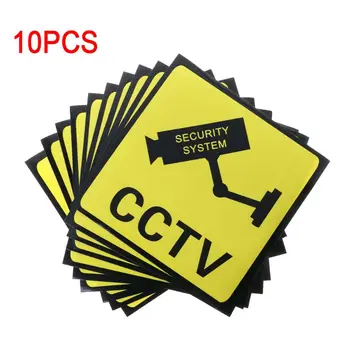 10BUC Avertizare Autocolante de SECURITATE CCTV SISTEM de Auto-adhensive de Siguranță Etichetă Semne Decal 111mm rezistent la apa