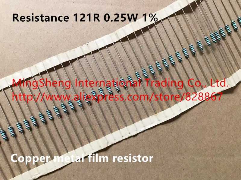 Nou Original 100% import rezistență 121R 0.25 W 1% cupru metalic film rezistor (Inductor)
