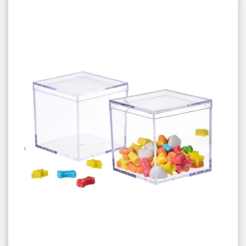 100buc Alimentare Cutie de Depozitare Alimente Grad Mediu Pătrat de Plastic Transparent Cutie de Bomboane de Creatie Cutie de Bijuterii NO258
