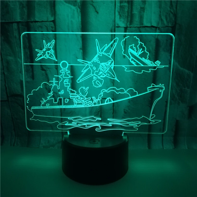 Noutatea Barca 3D Lumina de Noapte Acrilice LED-uri USB Lampa de Masa cu 7 Culori Schimbatoare Dormitor Acasă Decration Lumini Cadou de Anul Nou pentru copii
