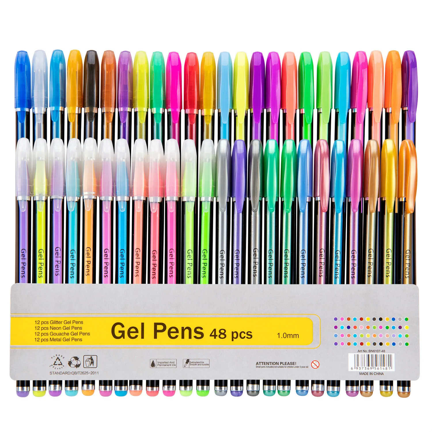 48pcs Pix cu Gel Set Rezerve Metalice, Pastelate Sclipici Neon Desen Schiță Creion de Culoare Școala de Papetarie Marker pentru Copii Cadouri