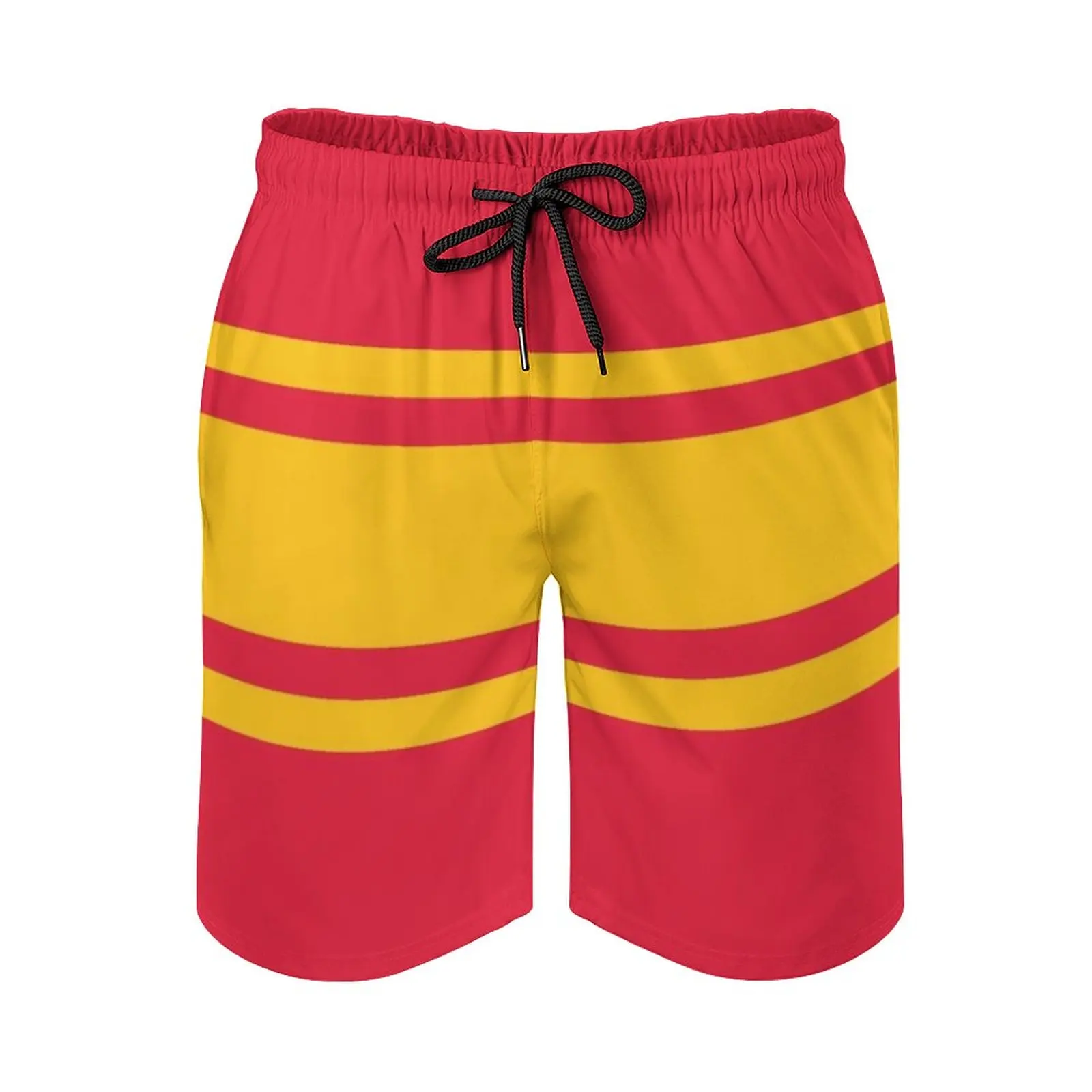Roșu și Galben Putere Dungă Sport Barbati Scurte pantaloni Scurți de Plajă Surfing, Inot Boxer Trunchiuri pentru Scăldat Atlanta Calgary Kansas City