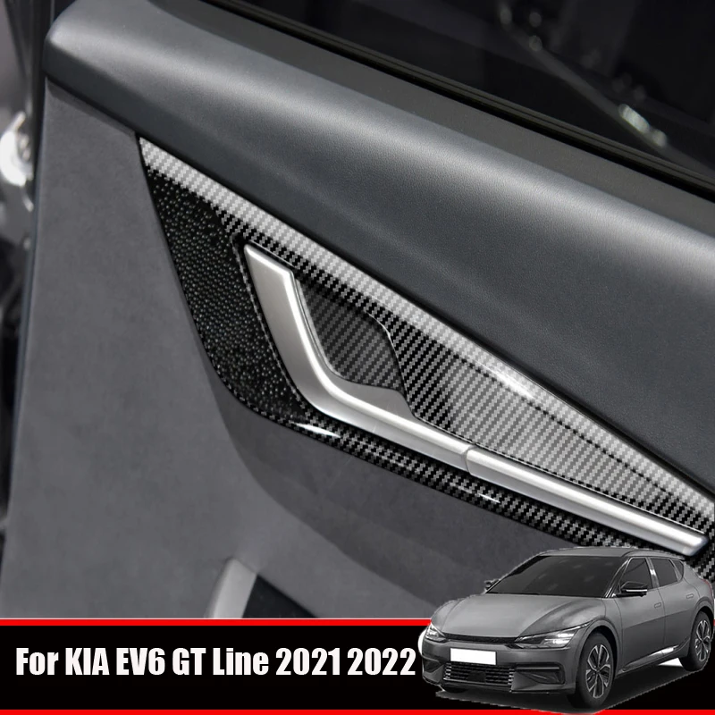 Pentru KIA EV6 GT Line 2021 2022 ABS fibra de carbon Interior Usa Maner usa Castron cu Capac Panou de Tapiterie auto assessoires