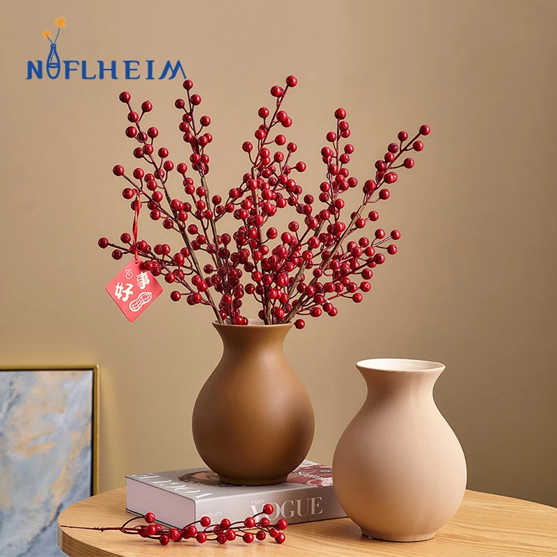 NIFLHEIM 20cm Nordic Morandi Ceramice Decorative Vaza pentru Flori Acasă Camera de zi Design Interior de Birou Desktop Decor Figurine